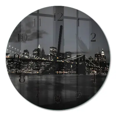 Klok glas met opdruk rond Horizontale brug