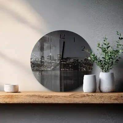 Klok glas met opdruk rond Horizontale brug