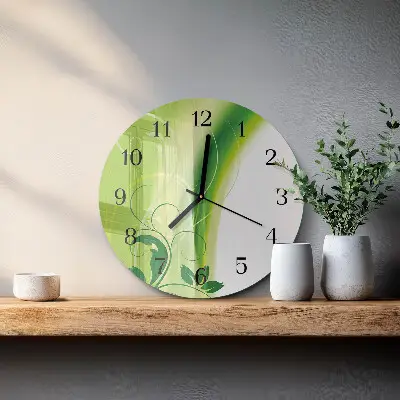 Ronde glazen klok Bloemenpatroon