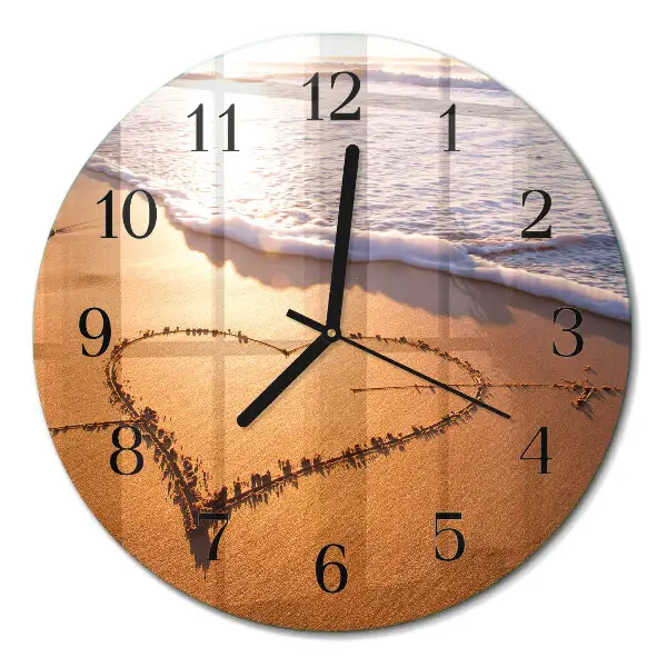 Ronde glas klok Hart van het strand