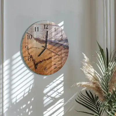 Ronde glas klok Hart van het strand