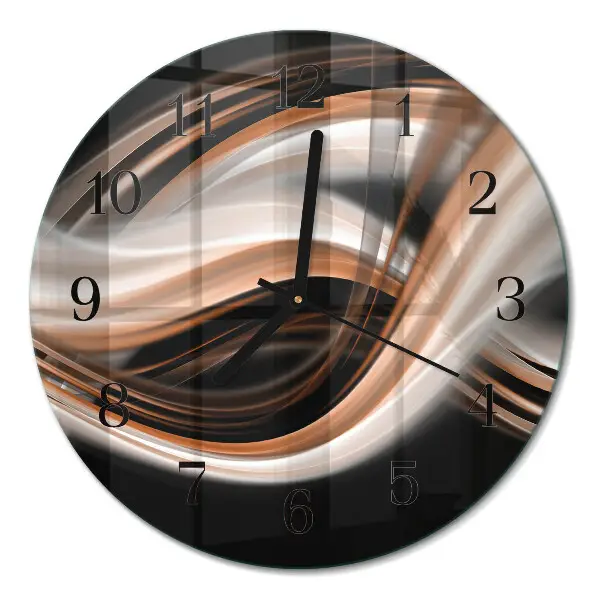 Ronde glazen wandklok Abstracte kunst