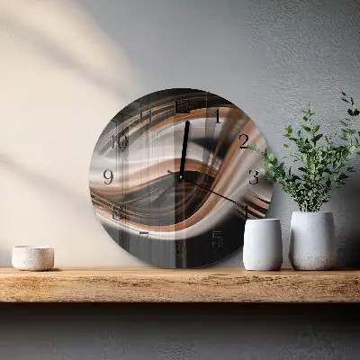 Ronde glazen wandklok Abstracte kunst