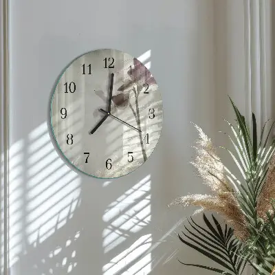 Wandklok glas decoratie rond Vintage bloem