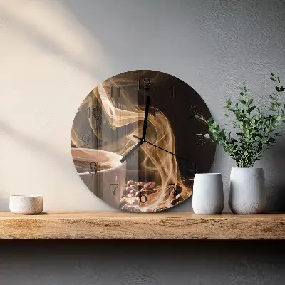 Klok glas met opdruk rond Een kopje koffie