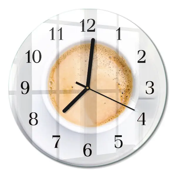 Wandklok glas decoratie rond Een kopje koffie