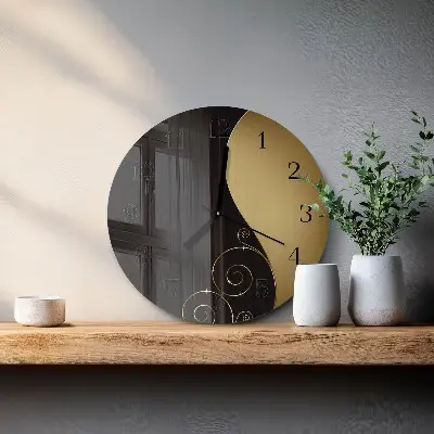 Ronde glas klok Abstracte kunst