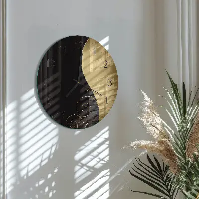 Ronde glas klok Abstracte kunst
