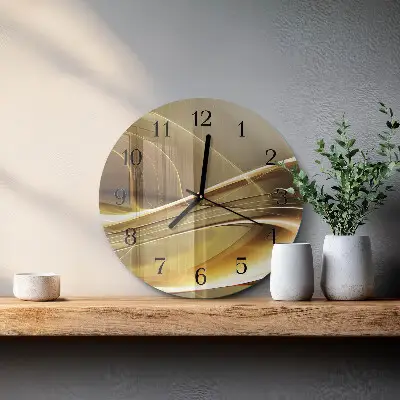 Wandklok glas decoratie rond Abstracte lijnen