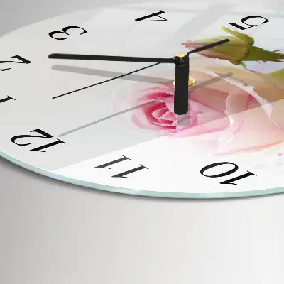 Klok glas met opdruk rond Roos