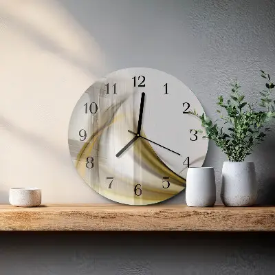 Ronde glazen klok Abstracte lijnen
