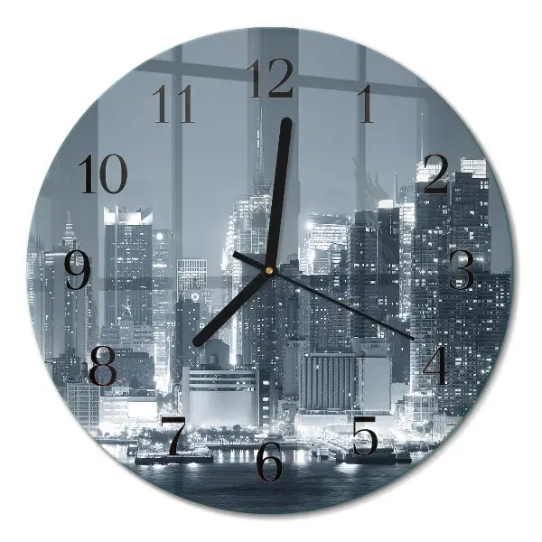 Ronde glazen wandklok Horizon