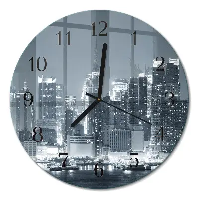 Ronde glazen wandklok Horizon