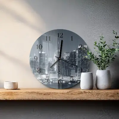Ronde glazen wandklok Horizon