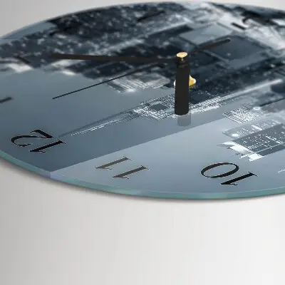 Ronde glazen wandklok Horizon
