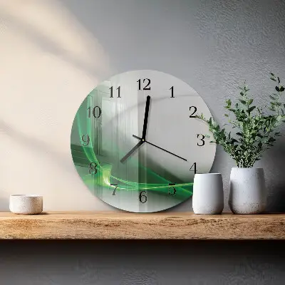 Klok glas met opdruk rond Abstracte lijnen