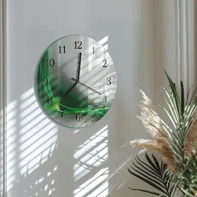 Klok glas met opdruk rond Abstracte lijnen
