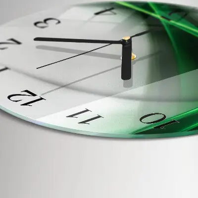 Klok glas met opdruk rond Abstracte lijnen