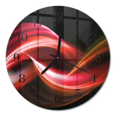 Klok glas met opdruk rond Abstracte lijnen