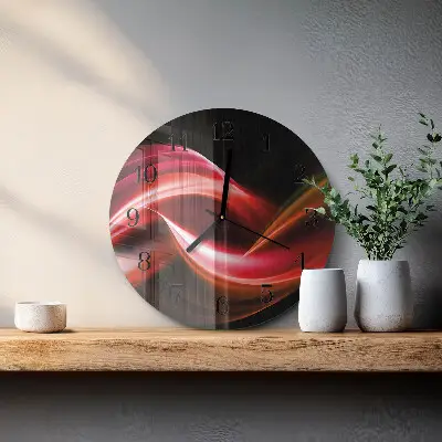 Klok glas met opdruk rond Abstracte lijnen