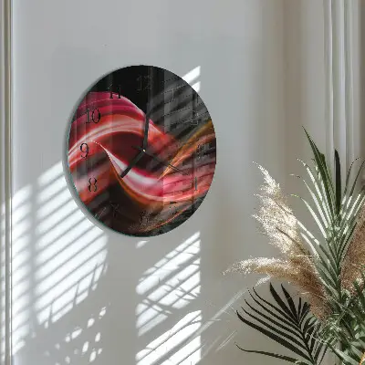 Klok glas met opdruk rond Abstracte lijnen