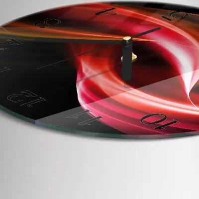 Klok glas met opdruk rond Abstracte lijnen