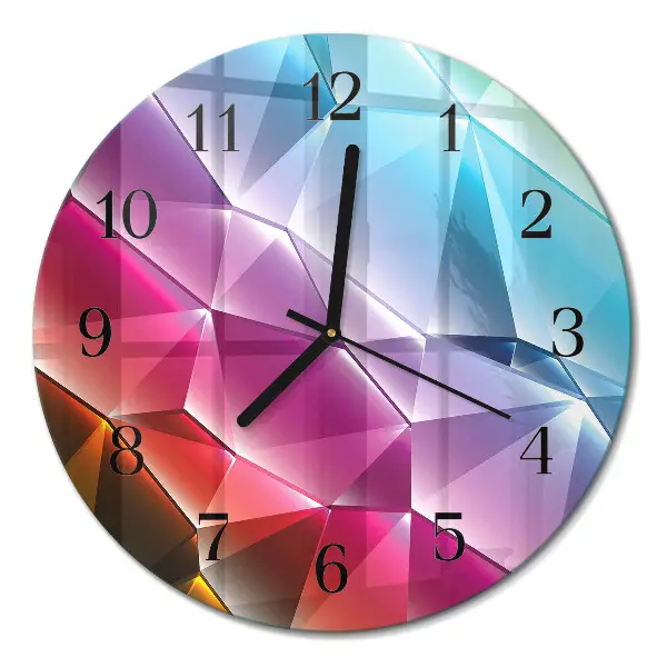 Wandklok glas decoratie rond 3d-patroon