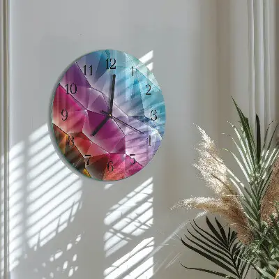 Wandklok glas decoratie rond 3d-patroon