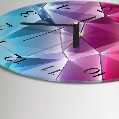 Wandklok glas decoratie rond 3d-patroon