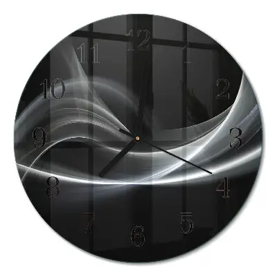 Klok glas met opdruk rond Abstracte lijnen