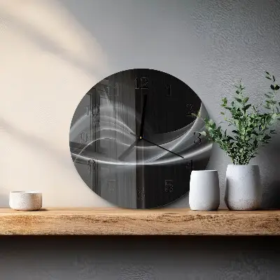 Klok glas met opdruk rond Abstracte lijnen
