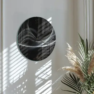 Klok glas met opdruk rond Abstracte lijnen