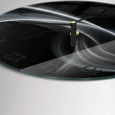 Klok glas met opdruk rond Abstracte lijnen
