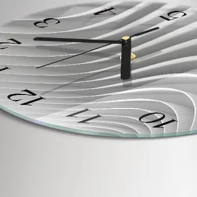 Klok glas met opdruk rond Abstractie