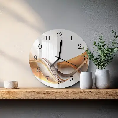 Ronde glazen wandklok Abstractie