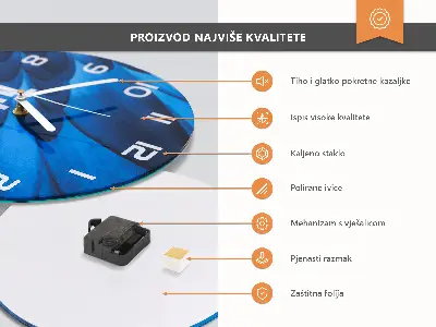 Ronde glas klok Abstractie