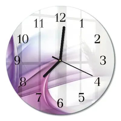 Ronde glazen wandklok Abstractie