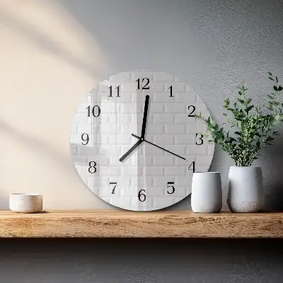 Wandklok glas decoratie rond Baksteen