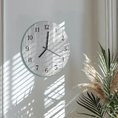 Wandklok glas decoratie rond Baksteen