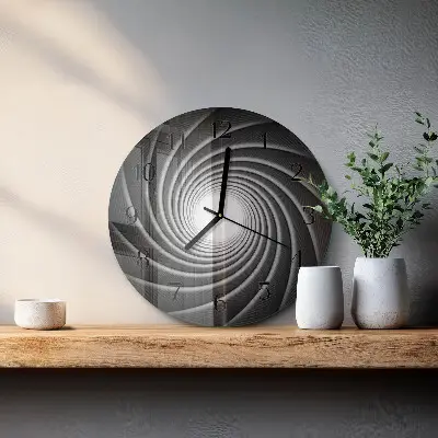 Ronde glas klok Vortex