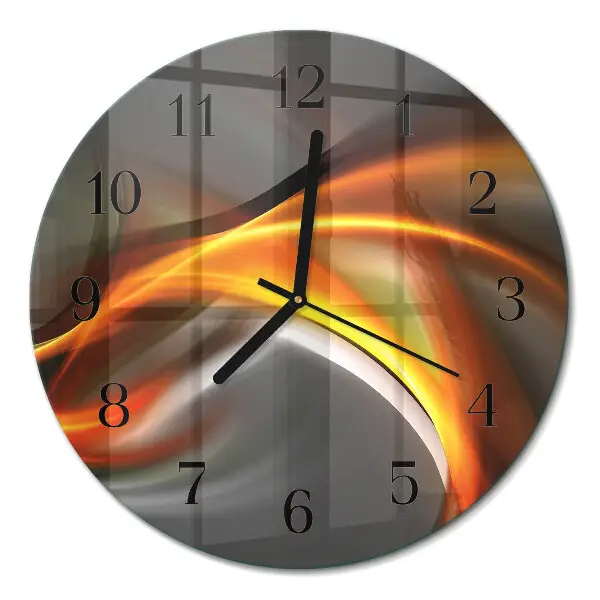 Klok glas met opdruk rond Abstractie