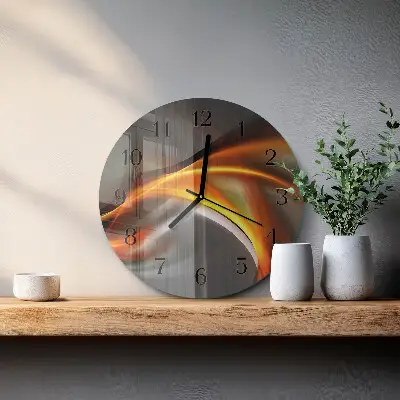 Klok glas met opdruk rond Abstractie