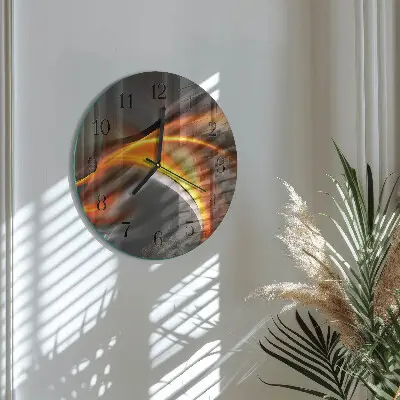 Klok glas met opdruk rond Abstractie