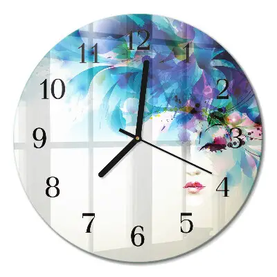 Klok glas met opdruk rond Abstractie
