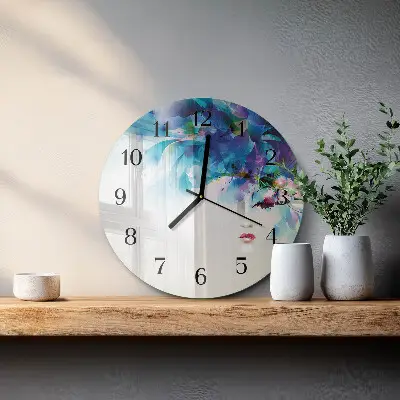 Klok glas met opdruk rond Abstractie