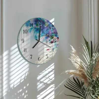 Klok glas met opdruk rond Abstractie
