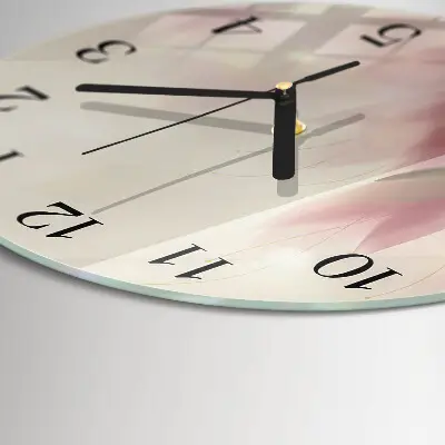 Ronde glazen wandklok Bloemen