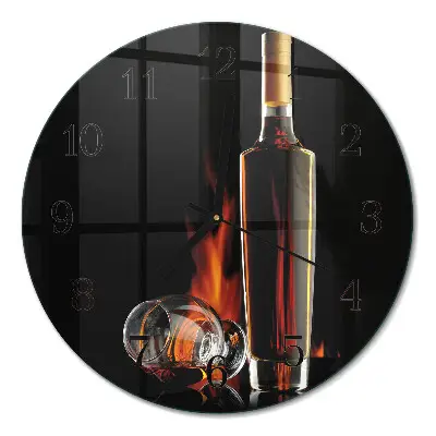 Wandklok glas decoratie rond Alcohol