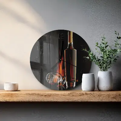 Wandklok glas decoratie rond Alcohol