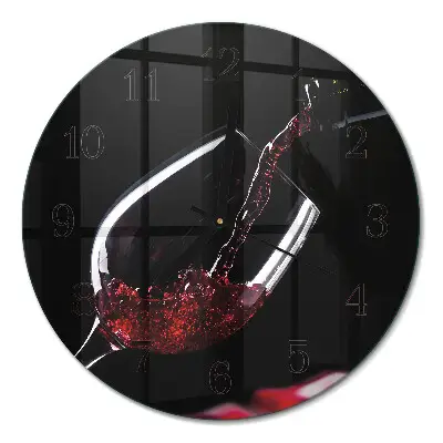 Ronde glas klok Wijn